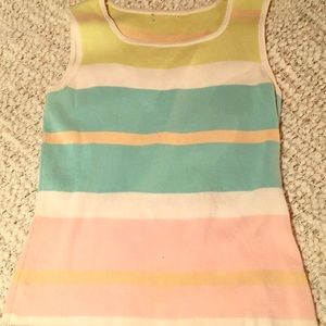 Vintage Pastel Stripe Sleeveless Shirt